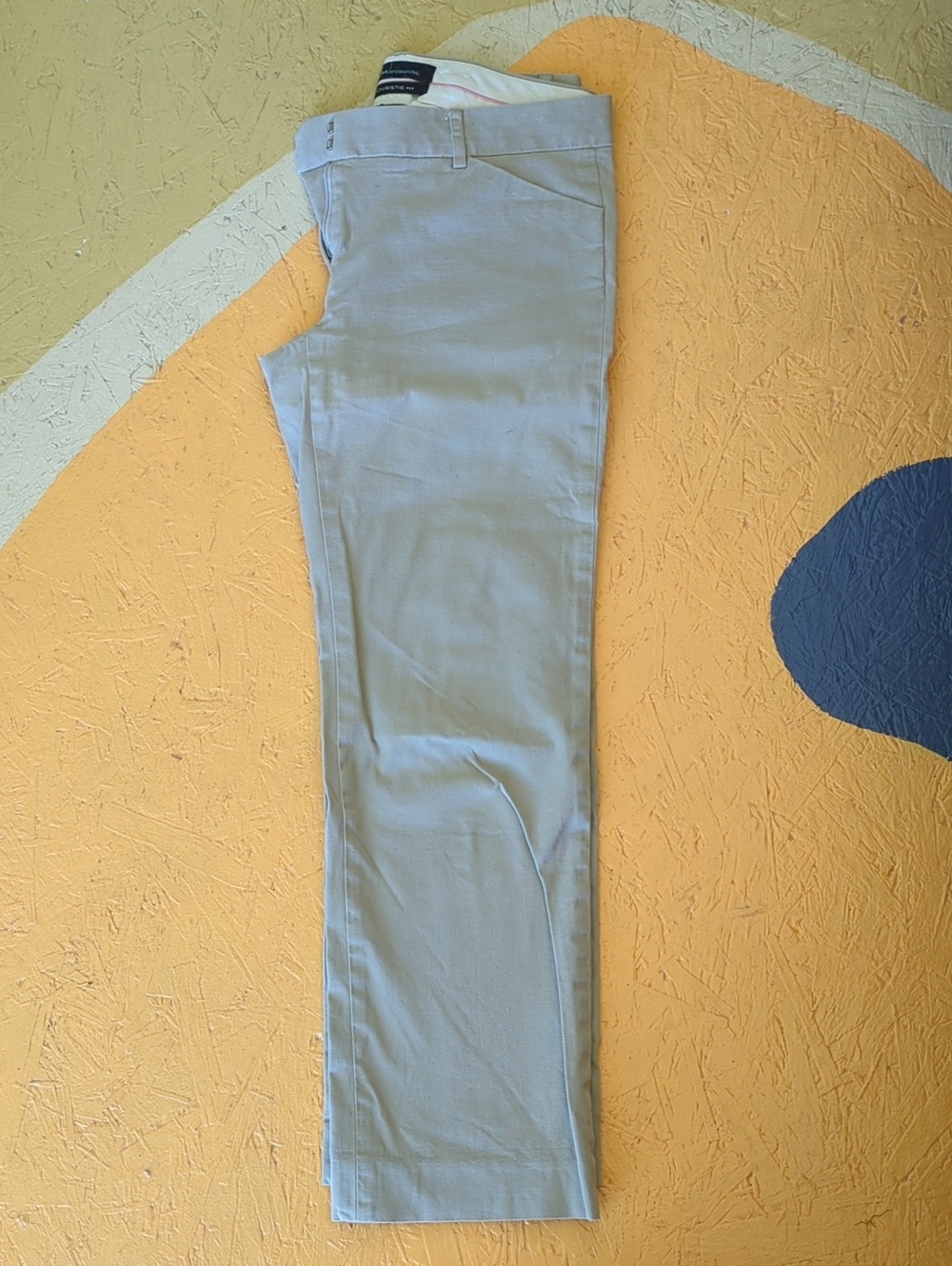 Moda International "Christie Fit" Cream Slim Dress Pants with Pink Trim